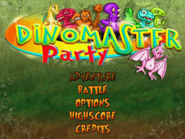 Dinomaster Party title screen for Playstation